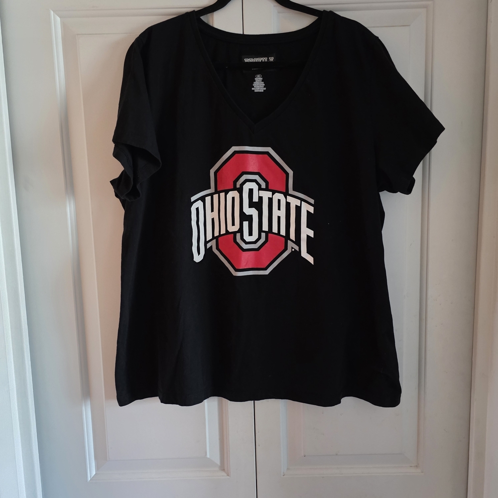 Varsity Black Tee with White 'PROFILE' Graphic